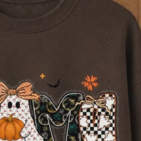 Mama Mimi Nana Gigi Honey Halloween Sweatshirt Cute Ghost Pumpkin Fall Grandma Crewneck