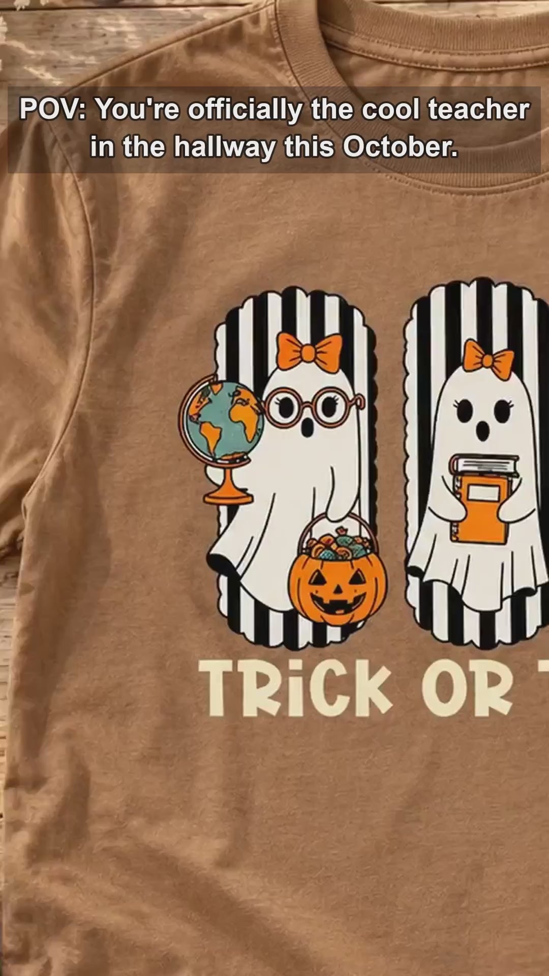 Halloween Teacher T-Shirt Trick Or Teach Spooky Classroom Unisex Cute Retro