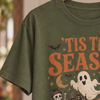 Spooky Season 'Tis The Season Halloween T-Shirt Women Vintage Retro Witchy