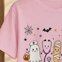 Halloween Nurse Spooky Medical Friends T-Shirt Cute Fall Healthcare Squad Women Retro Kawaii Graphic