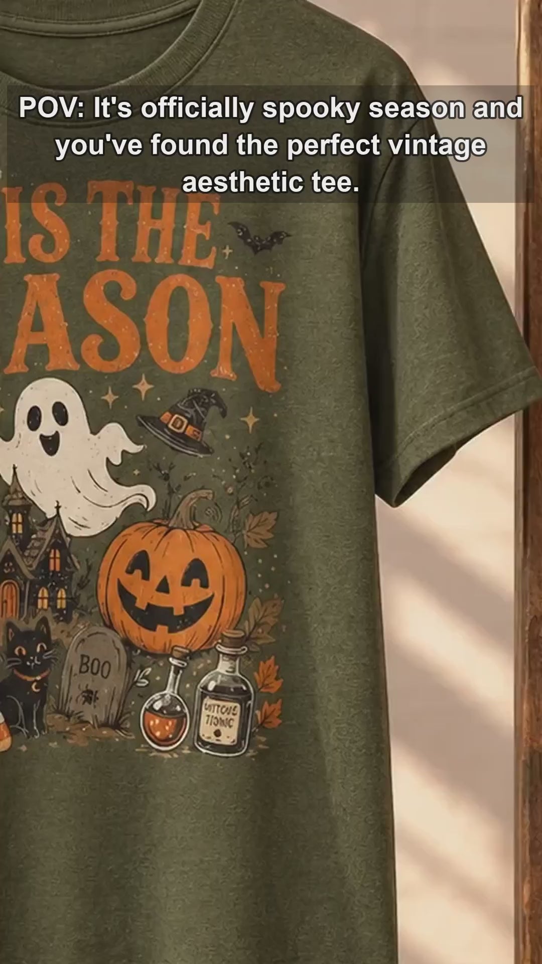 Spooky Season 'Tis The Season Halloween T-Shirt Women Vintage Retro Witchy