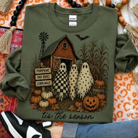 Pumpkin Patch Ghost Tis The Season Sweatshirt and T-Shirt Fall Farmhouse Women Unisex Vintage Country