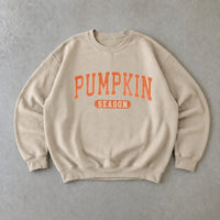 Pumpkin Season Sweatshirt Fall Autumn Women Vintage Varsity Style