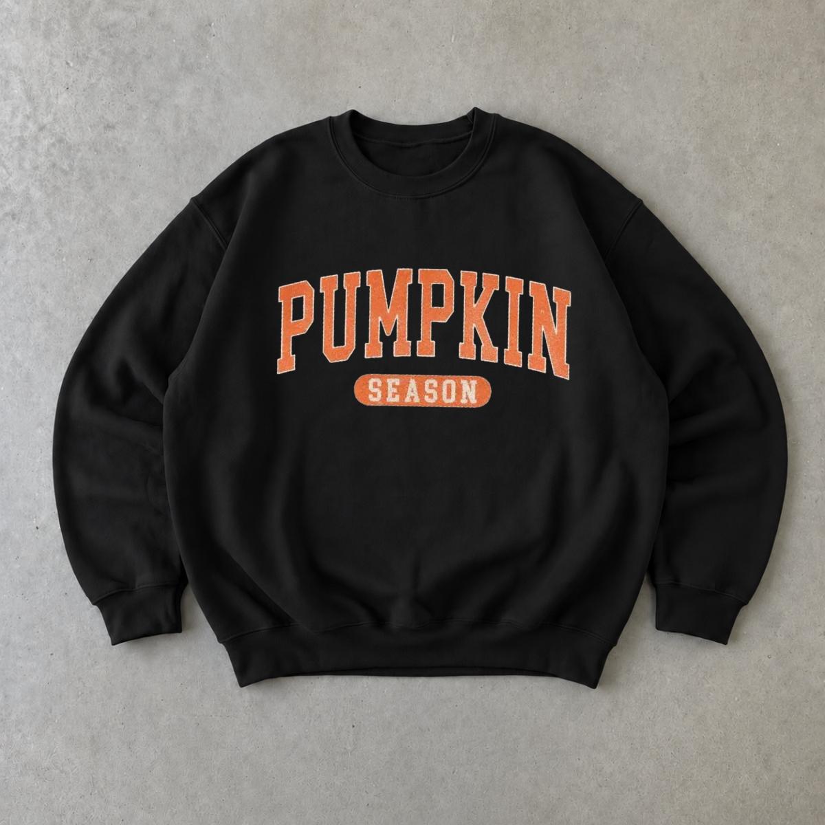 Pumpkin Season Sweatshirt Fall Autumn Women Vintage Varsity Style
