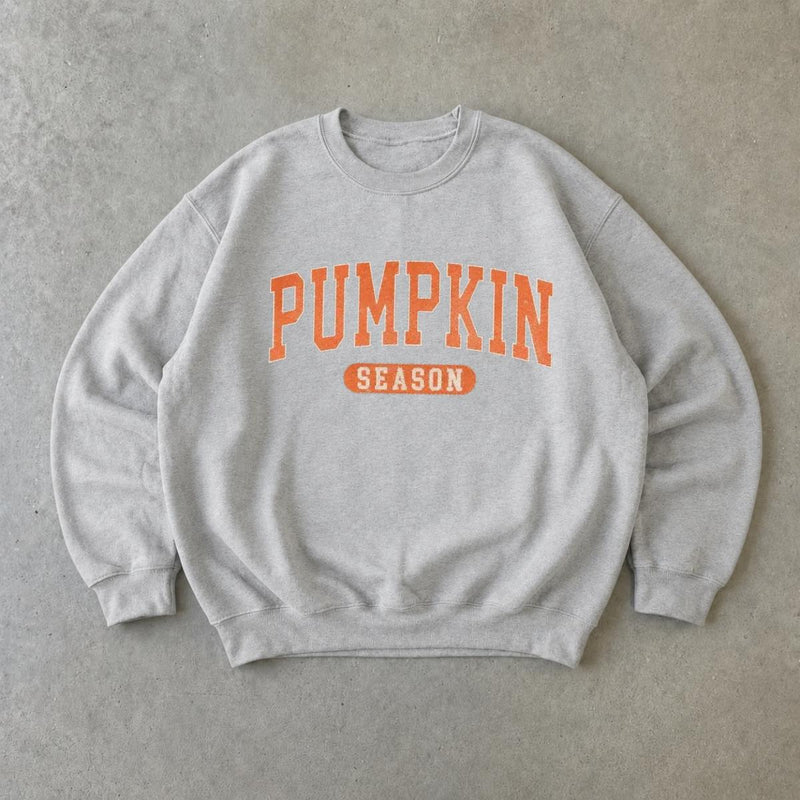 Pumpkin Season Sweatshirt, Fall Pumpkin Crewneck, Halloween Autumn Pullover, Cute Pumpkin Graphic Shirt, Thanksgiving Outfit, Vintage Style Sweatshirt, Cozy Fall Gift For Her, Trendy Seasonal Top