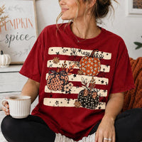 Pumpkin Spice Sweatshirt and T-Shirt, Floral Pumpkin Trio, Fall Thanksgiving Season, Women, Cute Retro Autumn Design