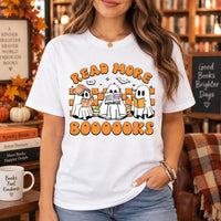 Read More Booooooks Shirt Cute Ghost Book Lover Graphic Sweatshirt Retro Halloween Fall Reading Apparel