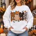 Halloween Mama Sweatshirt, Retro Leopard Ghost Graphic, Cozy Fall Pumpkin Patch Gift for Mom