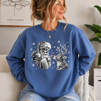 Santa Reindeer Sweatshirt, Boop Nose Design, Christmas Holiday Women, Vintage Cute Graphic