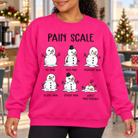 Snowman Pain Scale Nurse Christmas Gift Sweatshirt, Cute Medical Humor for Holiday Shifts