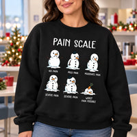 Snowman Pain Scale Nurse Christmas Gift Sweatshirt, Cute Medical Humor for Holiday Shifts