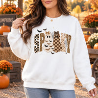 Spooky Ghost Sweatshirt, Retro Coquette Halloween Graphic, Cute Fall Season Women Gift