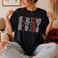 Spooky Halloween T-Shirt SPOOKY Graphic Halloween Season Women Cute Retro Pattern Design
