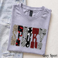 Spooky Halloween T-Shirt SPOOKY Graphic Halloween Season Women Cute Retro Pattern Design