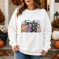 Spooky Mama Halloween Sweatshirt Cute Mom Graphic Retro Fall Gift