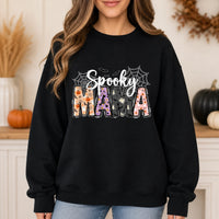Spooky Mama Halloween Sweatshirt Cute Mom Graphic Retro Fall Gift