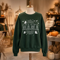 Spooky Mama Halloween Sweatshirt Cute Varsity Mom Ghost