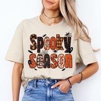 Spooky Season Apparel Spooky Season Sweatshirt and T-Shirt Halloween Women Retro Patchwork Cute Design