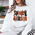Spooky Season Apparel Spooky Season Sweatshirt and T-Shirt Halloween Women Retro Patchwork Cute Design