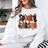 Spooky Season Apparel Spooky Season Sweatshirt and T-Shirt Halloween Women Retro Patchwork Cute Design