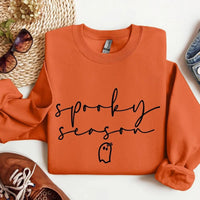Spooky Season Cute Ghost Spooky Season Sweatshirt Fall Halloween Women Minimalist Aesthetic
