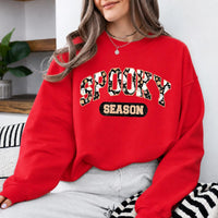Spooky Season Halloween Cute Ghost Floral Sweatshirt and T-Shirt Fall Holiday Women Retro Varsity