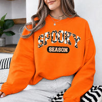 Spooky Season Halloween Cute Ghost Floral Sweatshirt and T-Shirt Fall Holiday Women Retro Varsity