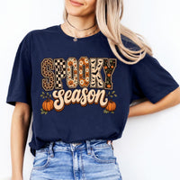 Spooky Season Halloween Spooky Season Sweatshirt and T-Shirt Fall Autumn Women Retro Checker Leopard