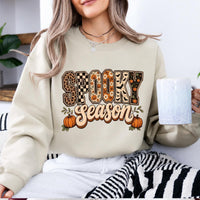 Spooky Season Halloween Spooky Season Sweatshirt and T-Shirt Fall Autumn Women Retro Checker Leopard