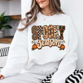 Spooky Season Halloween Spooky Season Sweatshirt and T-Shirt Fall Autumn Women Retro Checker Leopard