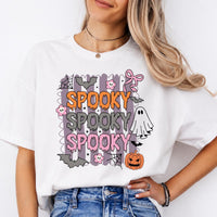 Spooky Season Spooky Spooky Spooky Sweatshirt and T-Shirt Halloween Fall Women Retro Cute Pastel Coquette