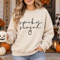 Spooky Season Sweatshirt Minimalist Cute Ghost Fall Graphic Pullover Halloween Crewneck for Women