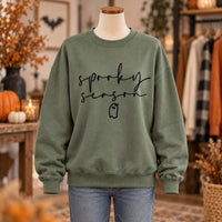 Spooky Season Sweatshirt Minimalist Cute Ghost Fall Graphic Pullover Halloween Crewneck for Women