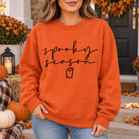Spooky Season Sweatshirt Minimalist Cute Ghost Fall Graphic Pullover Halloween Crewneck for Women