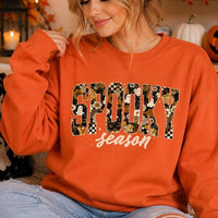 Spooky Season Sweatshirt SPOOKY! Season Halloween Women Cute Floral Ghost Pumpkin Design