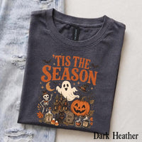 Spooky Season 'Tis The Season Halloween T-Shirt Women Vintage Retro Witchy