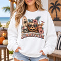 Summerween Pumpkin Sweatshirt, Tropical Halloween Beach Graphic, Vintage Spooky Vacation Outfit