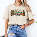 Summerween T-Shirt Skeleton Pumpkin Beach Halloween Vacation Women Retro Spooky Tropical Design