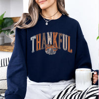 Thankful Pumpkin Sweatshirt, Retro Thanksgiving Graphic, Cozy Fall Harvest, Autumn Gift for Women