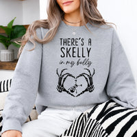 There's A Skelly In My Belly Halloween Pregnancy Shirt, Cute Spooky Mama Maternity Announcement Tee