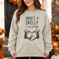 There's A Skelly In My Belly Halloween Pregnancy Shirt, Cute Spooky Mama Maternity Announcement Tee