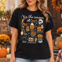 Tis The Season Halloween Graphic T-Shirt Cute Retro Spooky Season Fall Activities Short Sleeve Tee