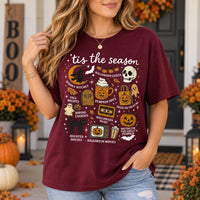 Tis The Season Halloween Graphic T-Shirt Cute Retro Spooky Season Fall Activities Short Sleeve Tee