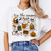 Tis The Season Halloween Spooky Season Sweatshirt and T-Shirt Fall Autumn Cozy Women Retro Cute Doodle