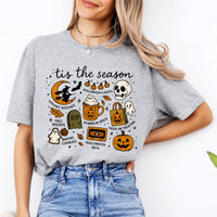 Tis The Season Halloween Spooky Season Sweatshirt and T-Shirt Fall Autumn Cozy Women Retro Cute Doodle