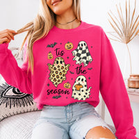 Tis The Season Halloween Sweatshirt, Cute Retro Patterned Ghost, Trendy Fall Spooky Season Gift