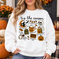 Tis The Season Halloween Sweatshirt & T-Shirt Women Retro Spooky Fall Doodle Graphic Casual Outfit
