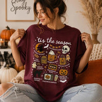 Tis The Season Halloween T-Shirt Spooky Season Fall Activities Trick Or Treat Women Retro Vintage Graphic