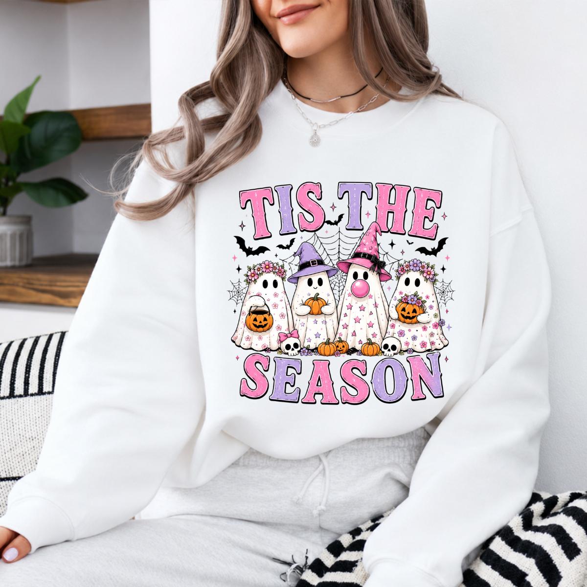 Tis The Season Halloween Tis The Season Sweatshirt and T-Shirt Spooky Season Women Retro Cute
