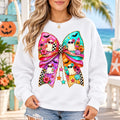Tropical Beach Ghost Bow Summerween Sweatshirt, Retro Coquette Graphic, Spooky Vacation Outfit